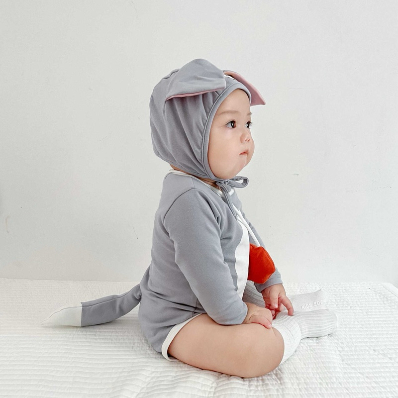 (Order) Bộ liền thân body chip tặng kèm túi cosplay Tom & Jerry tặng kèm mũ dành cho bé trai - bé gái