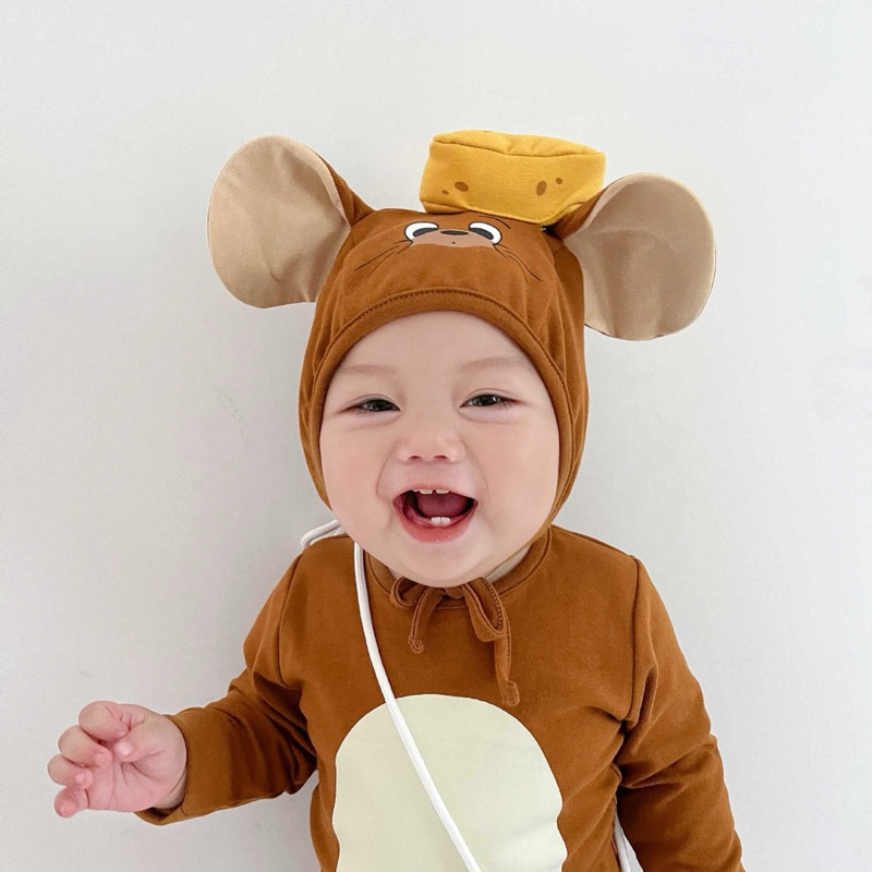 (Order) Bộ liền thân body chip tặng kèm túi cosplay Tom & Jerry tặng kèm mũ dành cho bé trai - bé gái