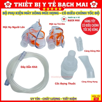 [Đầy Đủ] Bộ Phụ Kiện Dùng Cho Máy Xông Mũi Họng, Xông Khí Dung Có Điều Chỉnh Tốc Độ Xông Khí