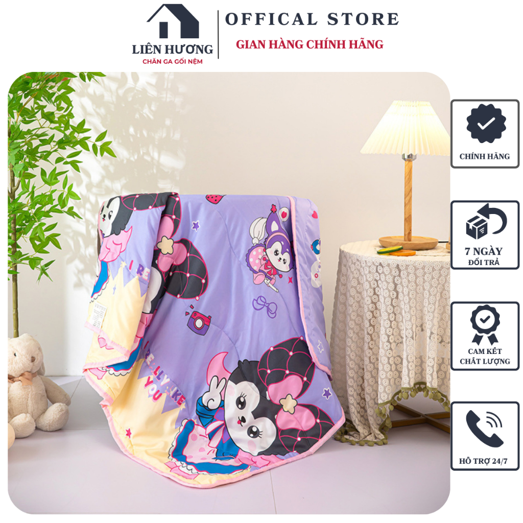 Chăn cho bé đi học cotton đũi mềm thoáng mát 1mx1m4, chăn mền hè cho trẻ chất liệu đũi cotton thoáng mát mềm mại