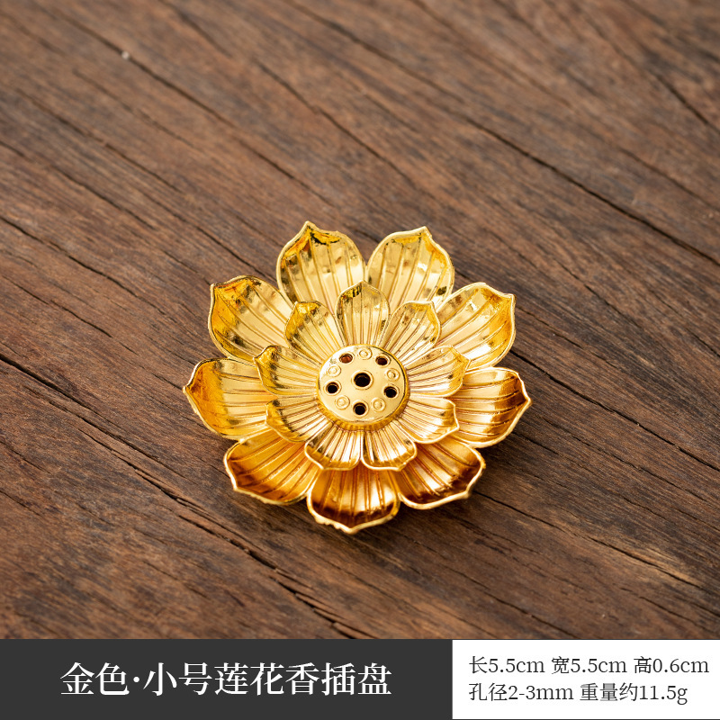 Bộ Chân Đế Cắm Nhang Trầm Bằng Hợp Kim Đồng Hình Hoa Sen