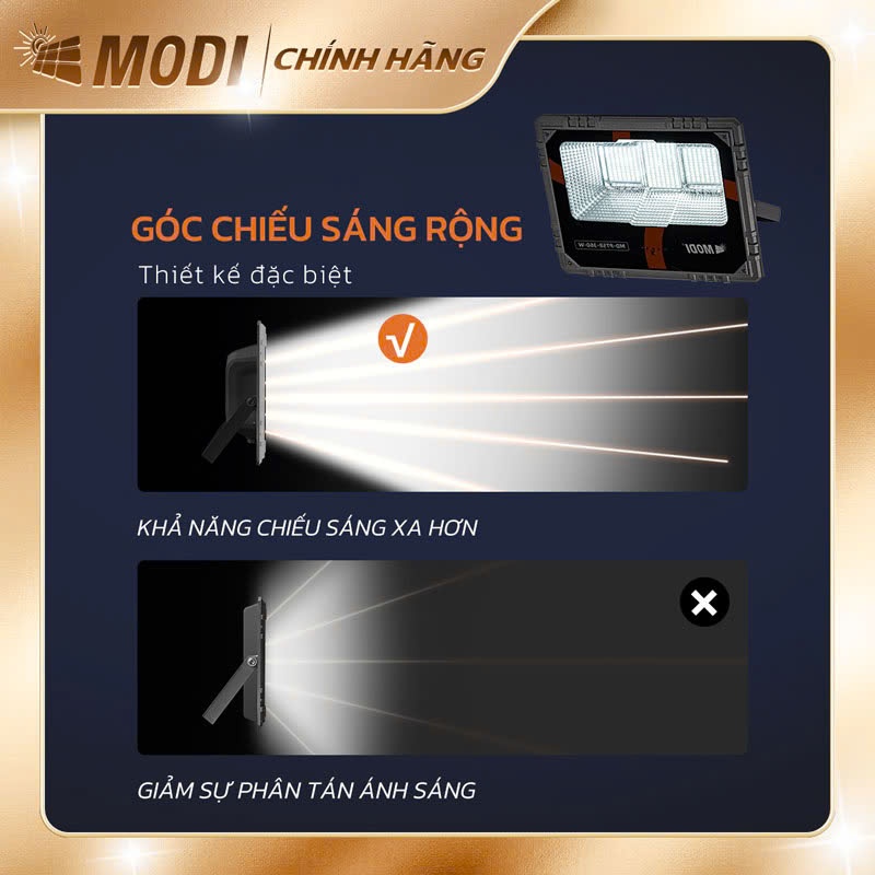 Ảnh Đèn Pha Led Năng Lượng Mặt Trời Modi Solar Vỏ Nhôm Đúc Nâng Cấp Độ Sáng 4