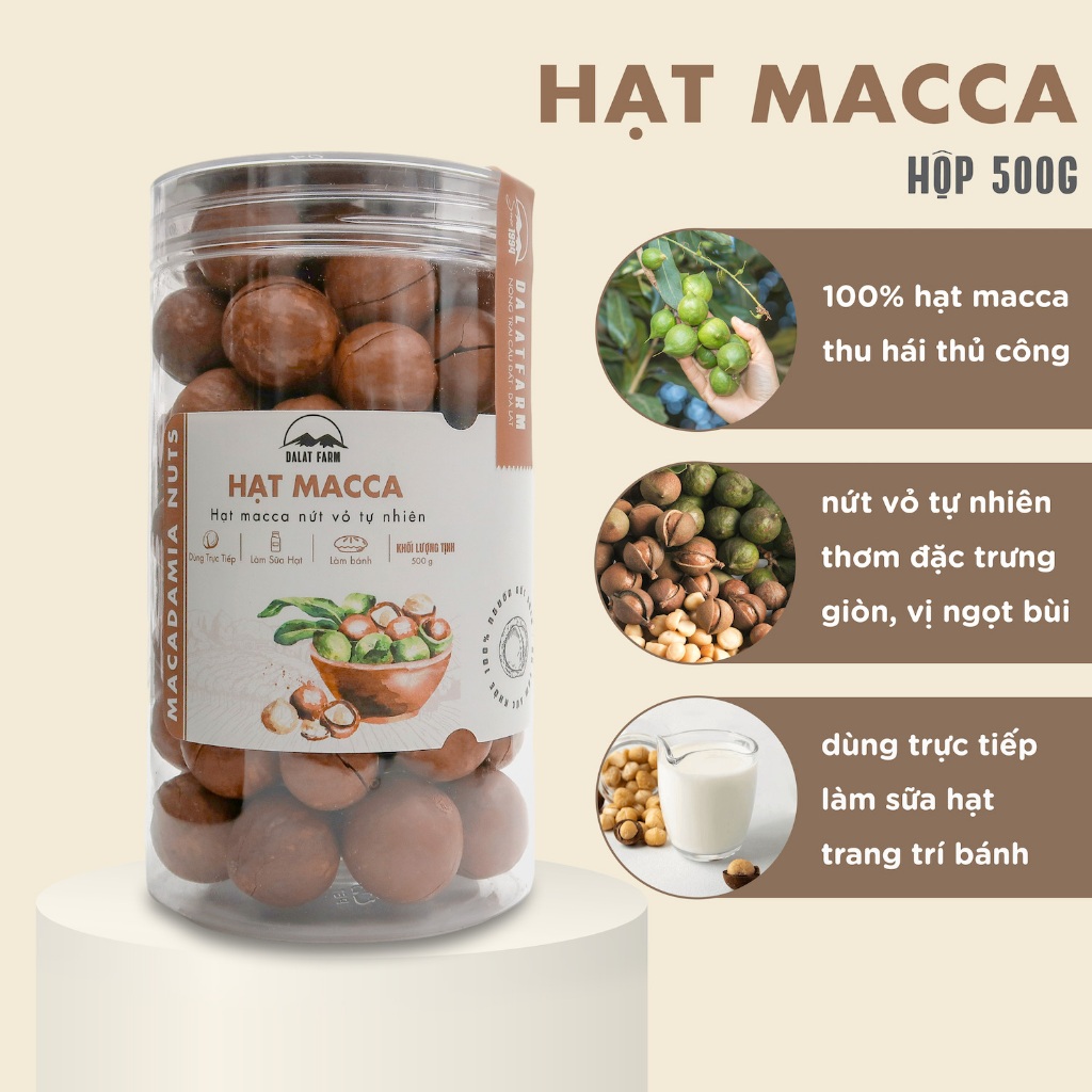 Hạt Macca DalatFarm - Hộp 500g | Shopee Việt Nam