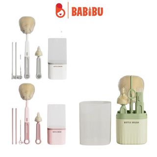 Bộ cọ bình sữa silicon 6 chi tiết mềm mại, kèm hộp tiện lợi