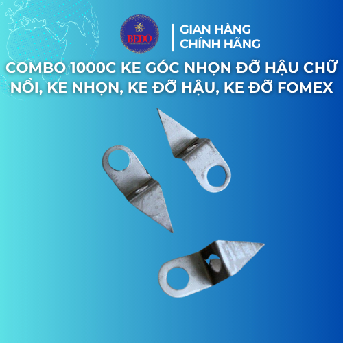 [ Túi 1000 Cái ] Ke Góc Nhọn Đỡ Hậu Chữ Nổi BEDO Thép 20x5x7mm Ke Đỡ Formex Chữ Nổi Quảng Cáo