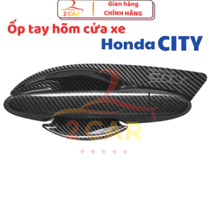 Ốp Tay nắm, Hõm Cửa CACBON xe City 2015 - 2020, 2021 - 2026 nhựa vân Carbon Cao Cấp