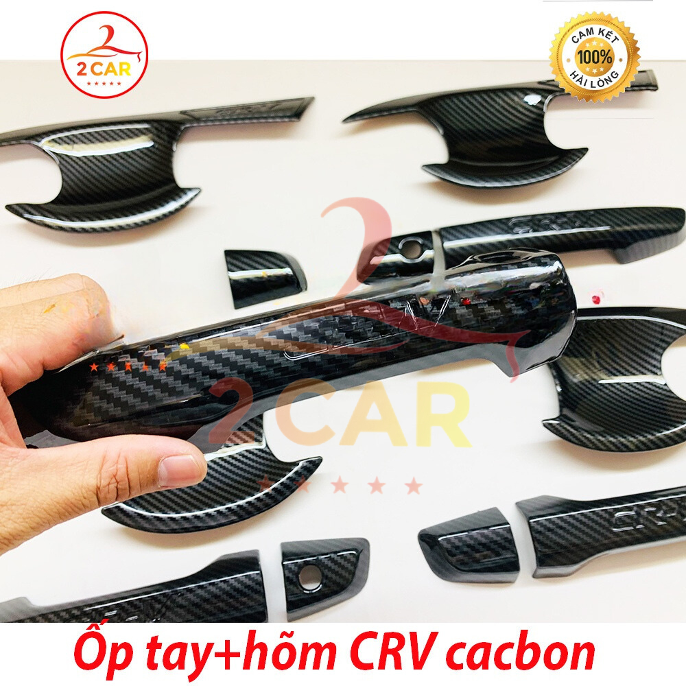 Ốp tay nắm, hõm cửa CARBON xe Honda CRV 2018- 2023, 2024 vân CACBON cao cấp