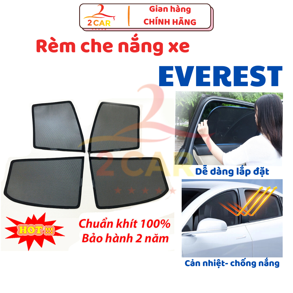 Rèm che nắng xe Ford Everest 2006- 2024, 2025 có hút nam châm cao cấp- Giá 1 bộ
