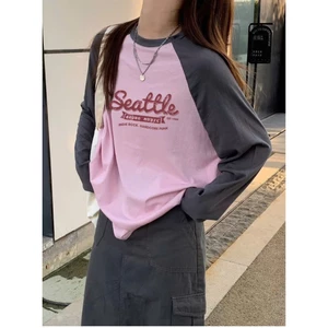 MÀU MỚI Áo thun Nữ dài tay Ragan in hình JULY fashion2023, Áo phông dáng rộng tay dài phối màu paste chất Cotton Xược