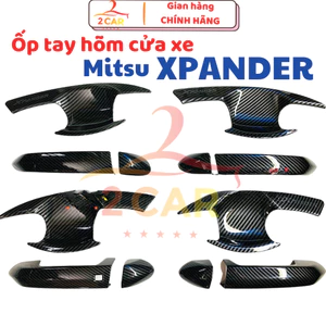 Ốp Tay Nắm, Hõm Cửa CARBON Xe XPANDER 2018 - 2025 chất liệu vân Cacbon Cao Cấp
