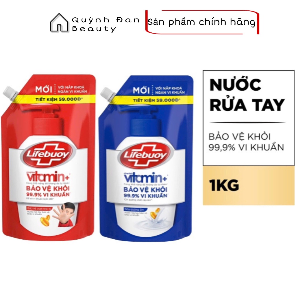 Nước rửa tay sạch khuẩn Lifebuoy dạng túi 1KG