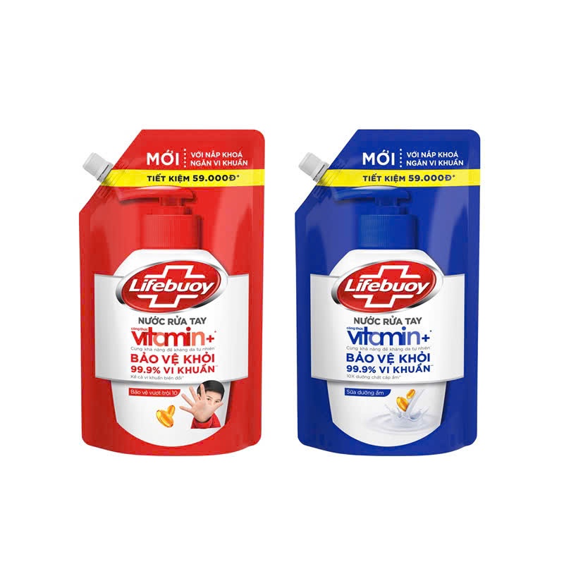Nước rửa tay sạch khuẩn Lifebuoy dạng túi 1KG