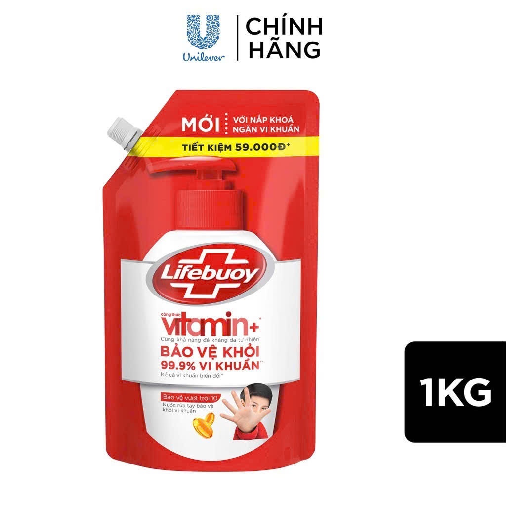 Nước rửa tay sạch khuẩn Lifebuoy dạng túi 1KG