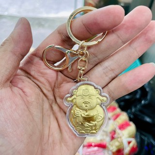 [Sẵn Hàng] Sỉ 10 Cái Móc Khóa Ông Thần Tài mạ vàng may mắn tài lộc có móc treo