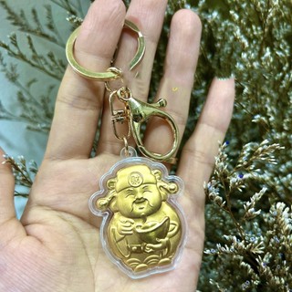 [Sẵn Hàng] Sỉ 10 Cái Móc Khóa Ông Thần Tài mạ vàng may mắn tài lộc có móc treo