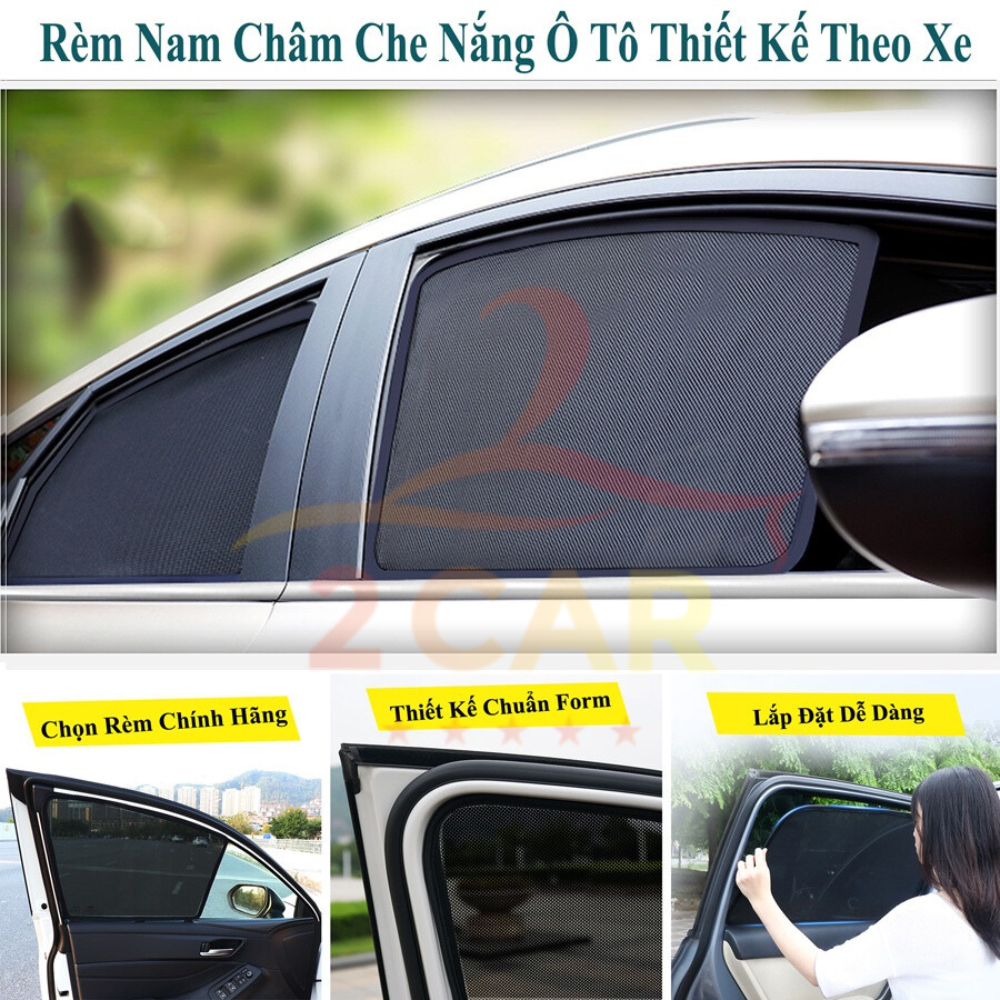 Rèm che nắng kính sườn xe Honda City 2015 2016 2017 2018 2019 2020 2021 2022 2023 2024- 1 bộ 4 cánh có hít nam châm