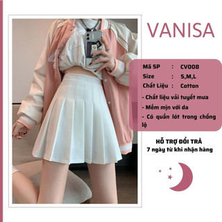 Chân váy xếp ly tennis xòe ngắn xám đen trắng tenis có quần trong bigsize VANISA CV019