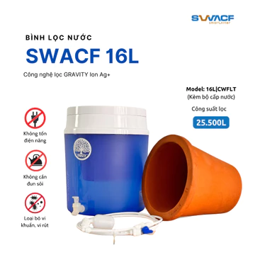 Bình lọc nước tự động SWACF 16L CWFLT Nano bạc - Sạch khuẩn, Giữ khoáng, Uống trực tiếp - Kèm bộ cấp nước