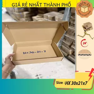 Combo 20 hộp xếp, size 30x21x7 cm - hộp carton nắp gài, giấy 2 nâu 1 xeo, sóng E cứng cáp