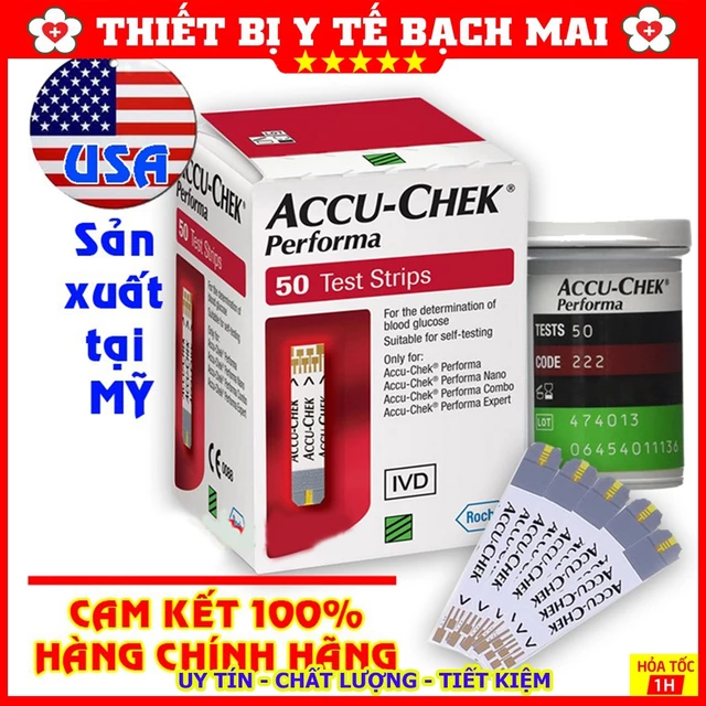[ACCU-CHEK] Que Thử Đường Huyết Performa Hộp 50 Que