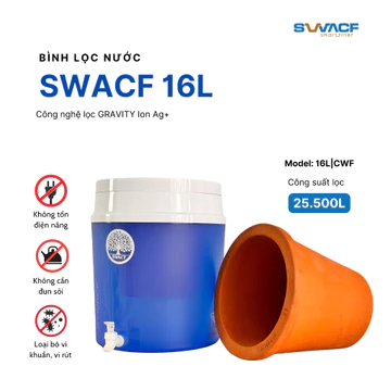 Bình lọc nước SWACF 16L CWF Nano bạc - Sạch khuẩn, Giữ khoáng, Uống trực tiếp - Công nghệ Mỹ