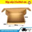Combo 20 hộp xếp, size 25x20x5 cm - hộp carton nắp gài, giấy 2 nâu 1 xeo, sóng E cứng cáp