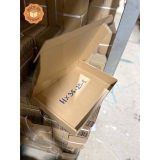 Combo 20 hộp xếp, size 35x25x5 cm - hộp carton nắp gài, giấy 2 nâu 1 xeo, sóng E cứng cáp
