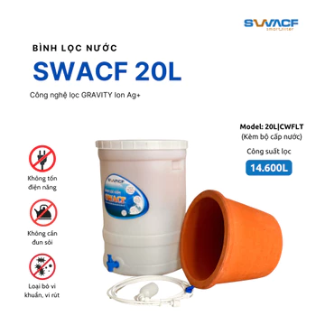 Bình lọc nước tự động SWACF 20L CWFLT - Sạch khuẩn, Giữ khoáng, Uống trực tiếp- Kèm bộ cấp nước