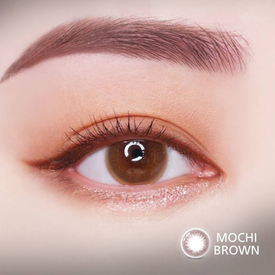 Lens cận Mochi Brown 💥HÀNG CAO CẤP💥 Kính áp tròng có độ 0-8, màu nâu tự nhiên, đường kính 14.2mm