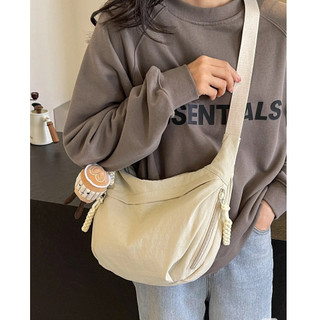 Túi Đeo Chéo Đi Học LOLLIPOP BAGS Túi Bánh Bao Bán Nguyệt Vải Bố Đeo Vai Đi Chơi Nam Nữ Basic Chần Bông Chống Thấm Nước