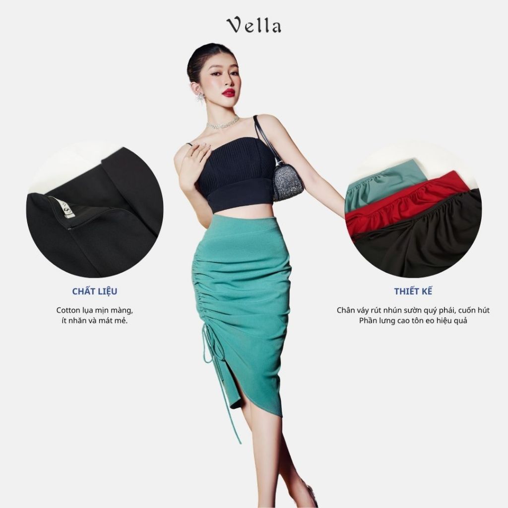 Vella Fashion chân váy bút chì rút dây sườn 2 lớp cotton & lụa VV21052