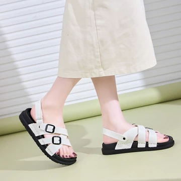 Giày Sandal Nữ MWC E105 - Sandal Nữ Quai Chéo Phối Khoá Quai Hậu Có Lót Dán Năng Động Cá Tính