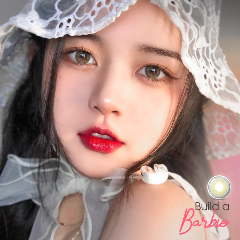 Lens cận xám tây Build A Barbie, Kính áp tròng màu tự nhiên, có độ cận 0-8, đường kính nhỏ 13.3mm