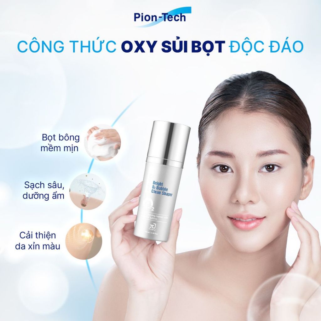 Sữa rửa mặt sủi bọt Bright O2 Bubble Clean Shaper, thải độc, làm
