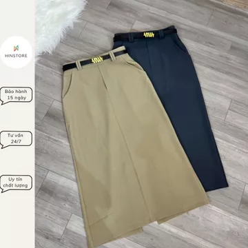 Chân váy midi bút chì HINSTORE chân váy chút chì form cơ bản xẻ sau có túi sườn kèm đai 310