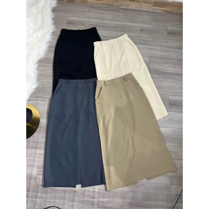 Chân váy midi bút chì HINSTORE chân váy chút chì form cơ bản xẻ sau có túi sườn kèm đai 310