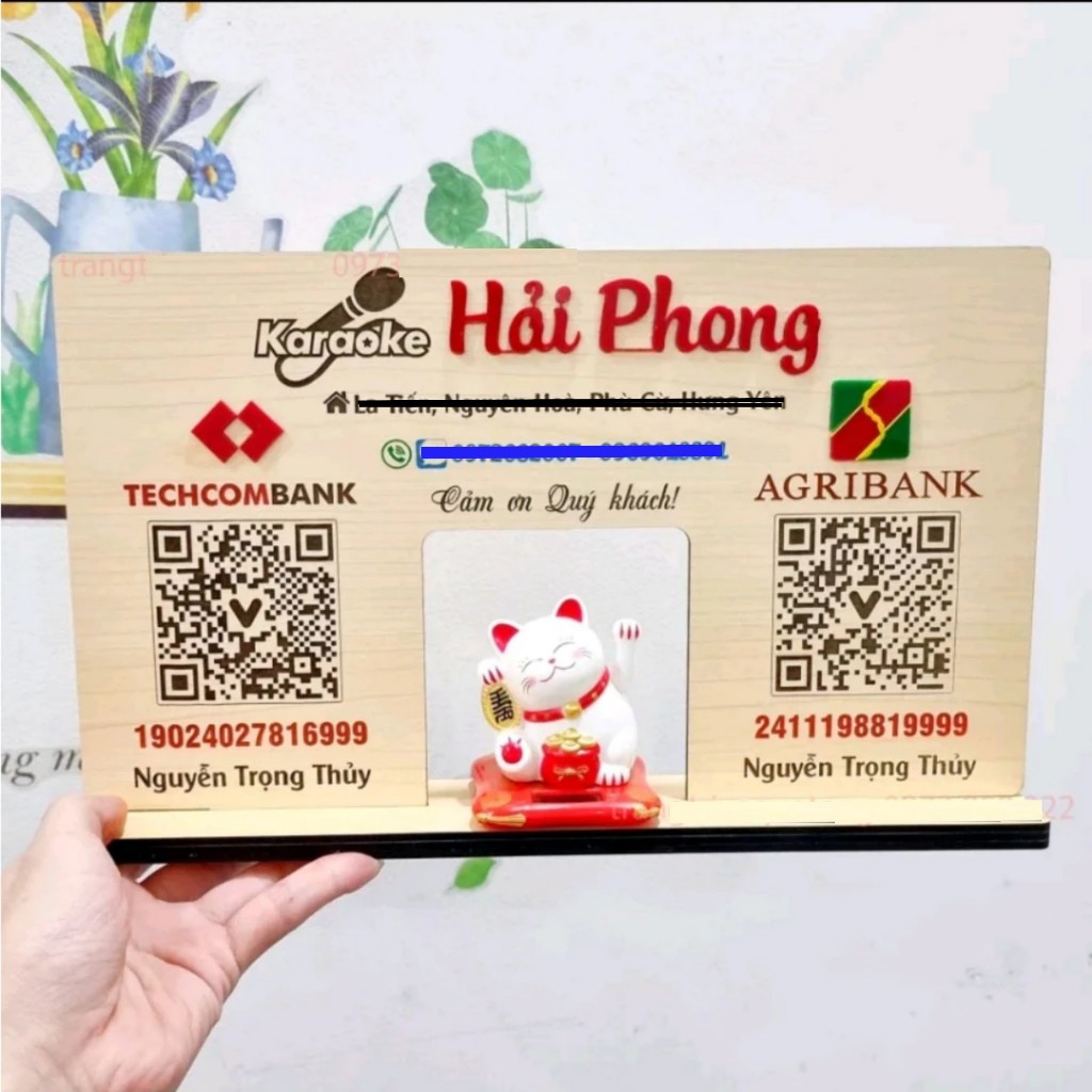 Bảng mã qr code mèo thần tài chất liệu gỗ cao cấp, giá rẻ | Shopee Việt Nam