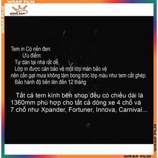 Tem dán trang trí chống nắng kính lái ô tô PERFORMANCE full trắng ( Tặng gạt dán)