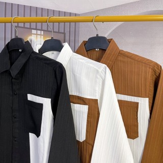 ÁO SƠ MI NAM TAY DÀI VẢI GÂN XỐP THOÁNG MÁT PHỐI MÀU ĐA DẠNG DỄ MẶC PHÙ HỢP THỜI TRANG
