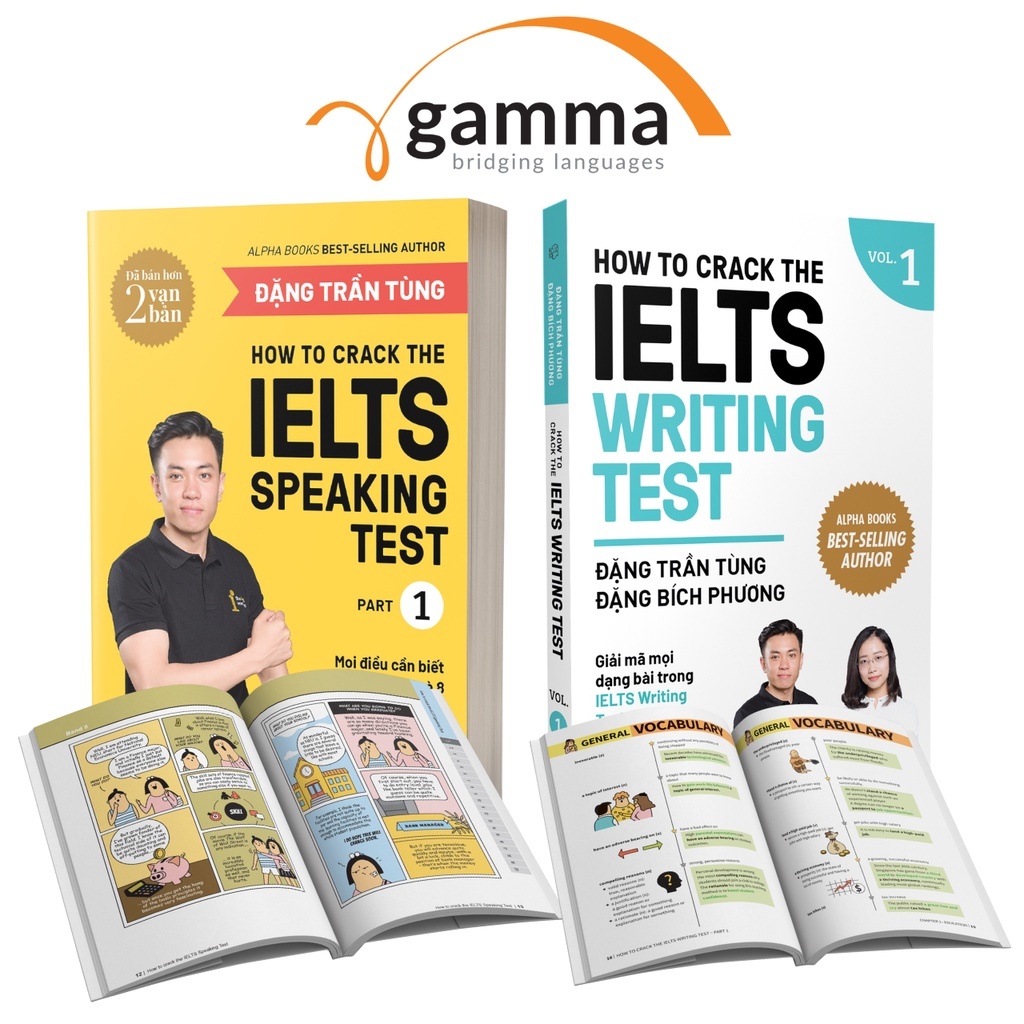 Sách - Combo How To Crack The Ielts Speaking + Writing Test - Vol1 (Bộ 2 Cuốn) - Gamma