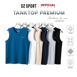 Áo ba lỗ nam S2 SPORT áo thun sát nách trơn basic chất cotton mềm dáng thể thao khoẻ khoắn - STT02