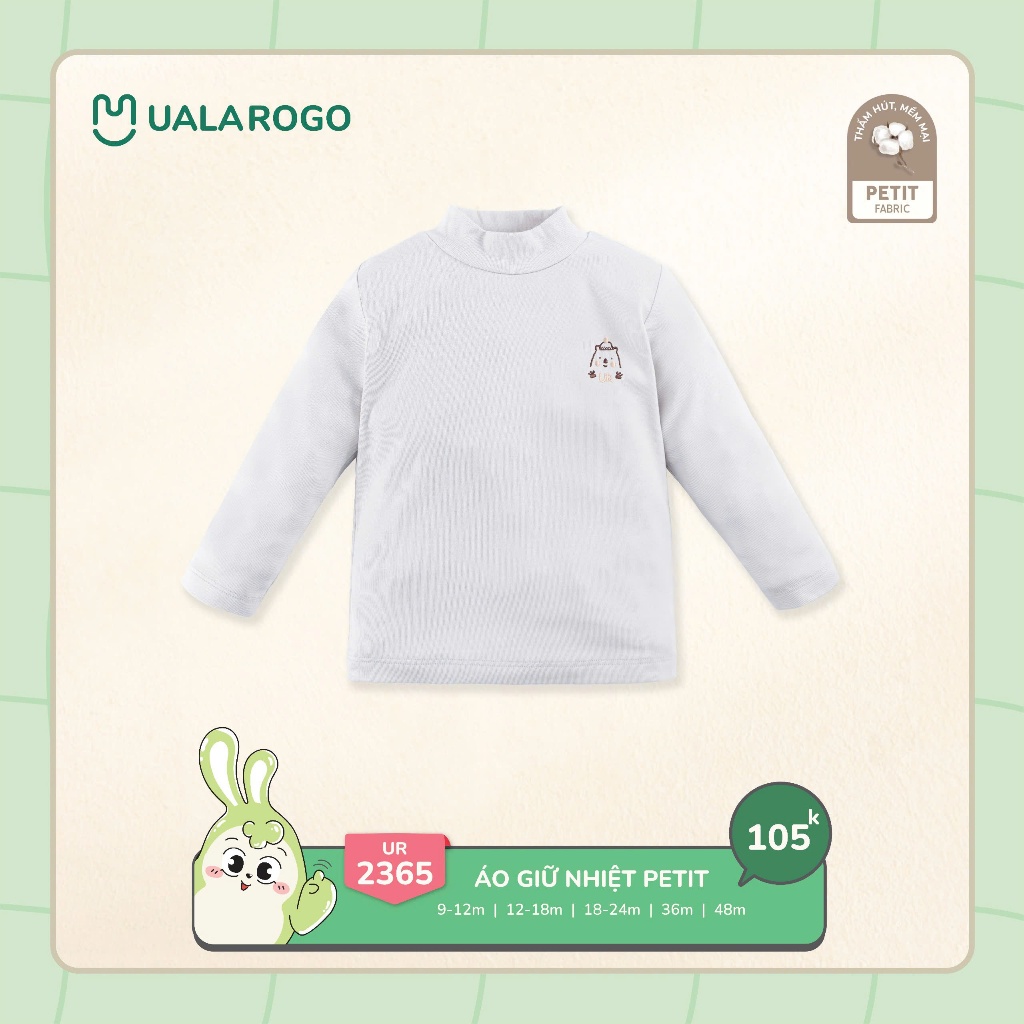 (7-16kg, 6-48M) Áo Giữ Nhiệt Cổ 3 Phân Hình Thù Ngộ Nghĩnh Vải Tăm Uala Cho Bé Mã UR2346 UR2359 UR2365