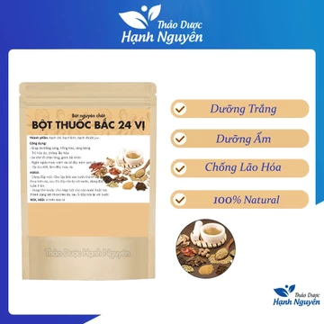 Bột tắm trắng 24 vị thảo mộc nguyên chất 500g (Đắp mặt, tắm trắng da, mờ thâm nám, trẻ hóa) - Thảo dược hạnh nguyên