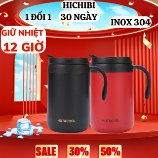 Ca giữ nhiệt 500ml Hot&Cool inox 304 , ly giữ nhiệt có nắp đậy kín 2 lớp giữ nhiệt cao cấp