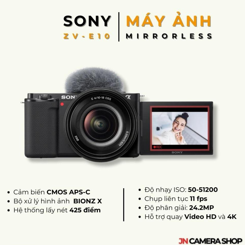 Máy ảnh Mirrorless SONY ZV-E10 Likenew Fullbox 99% - Chuyên quay Vlog 4K