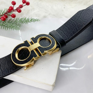 Thắt lưng nam da bò dập vân voi vân hoa siêu đẳng cấp khoá gạt tự động chữ a cao cấp, dây pu, bản rộng 3,5cm