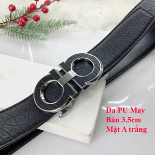 Thắt lưng nam da bò dập vân voi vân hoa siêu đẳng cấp khoá gạt tự động chữ a cao cấp, dây pu, bản rộng 3,5cm