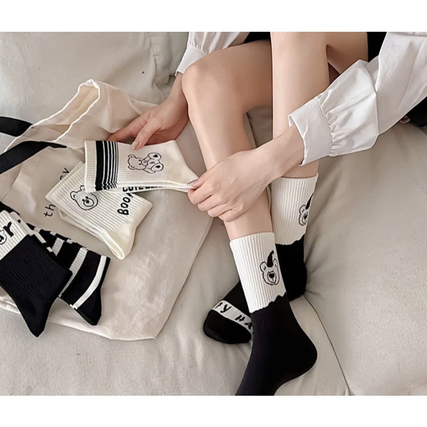 Vớ Tất hình Gấu, BEAR cao cổ Nam Nữ siêu dễ thương và xinh xắn