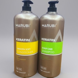 Bộ Dầu gội đầu cặp xả gội MARUBI 2000ML chiết xuất collagen,keratin giúp phục hồi tóc hư tổn