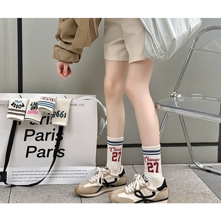 Vớ Tất Số 27 & 7 cổ cao Unisex phong cách thể thao, trẻ trung và năng động